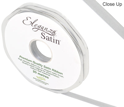 Silver No.24 Double Faced Satin - (6mm x 20m)