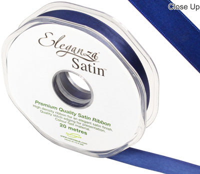 Midnight Blue No.19 Double Faced Satin - (15mm x 20m)