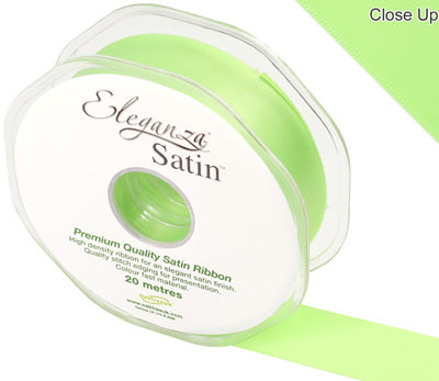 Lime Green No.14 Double Faced Satin - (25mm x 20m)