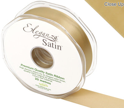 Gold No.35 Double Faced Satin - (25mm x 20m)