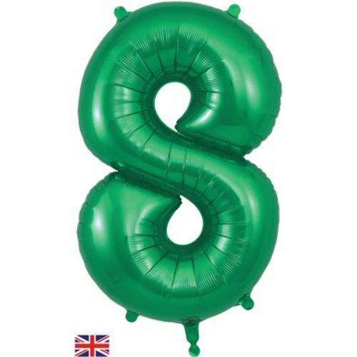 Green Number 8 Balloon - 34" Foil