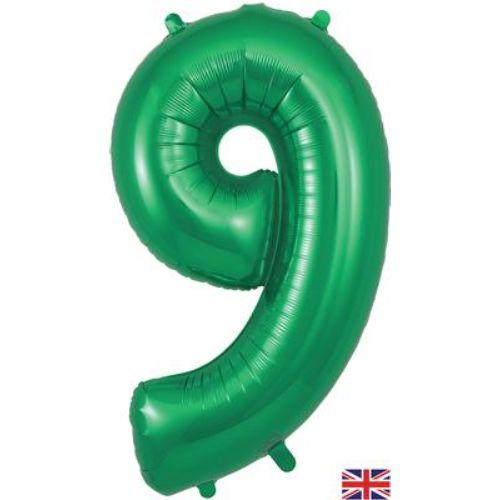 Green Number 9 Balloon - 34" Foil