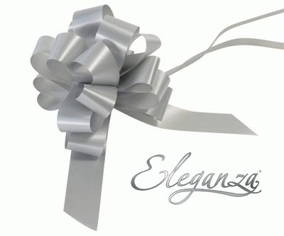 Silver Poly Pullbows - 30mm (30ct)