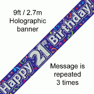 Happy 21st Birthday Streamers Banner - (6ct)