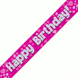 Pink Happy Birthday Banner - (6ct)
