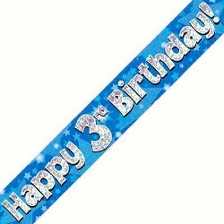 Blue 3rd Birthday Banner - (6ct)
