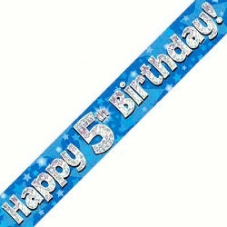 Blue 5th Birthday Banner - (6ct)