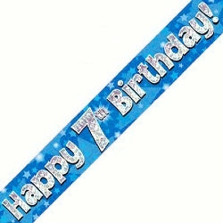 Blue 7th Birthday Banner - (6ct)