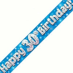 Blue 30th Birthday Banner - (6ct)