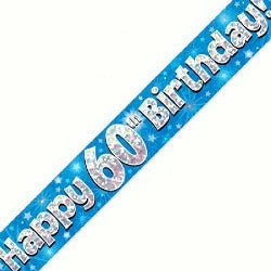 Blue 60th Birthday Banner - (6ct)
