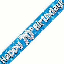 Blue 70th Birthday Banner - (6ct)