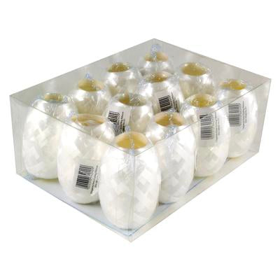 White Curling Ribbon Cops - (5mm x 20m) (1ct)