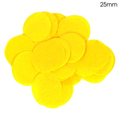 Yellow Round Tissue Paper Confetti Flame Retardant - (25mm) (100g)