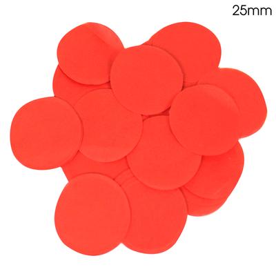 Red Round Tissue Paper Confetti Flame Retardant - (25mm) (100g)