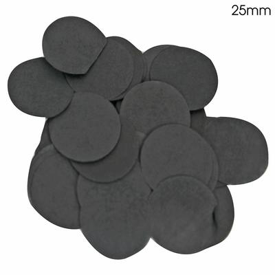 Black Round Tissue Paper Confetti Flame Retardant - (25mm) (100g)