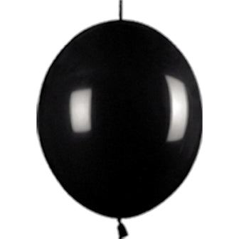 Fashion Solid 080 Black Link-O-Loon Balloons - 12" Latex (50ct)