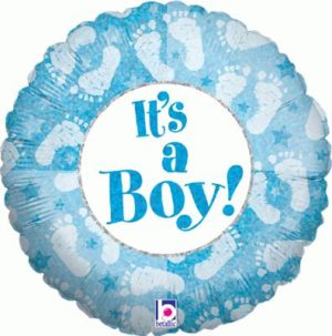 It's A Boy Footprints Balloon - 18" Foil
