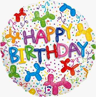 Holographic Dog Birthday Balloon - Foil 18"