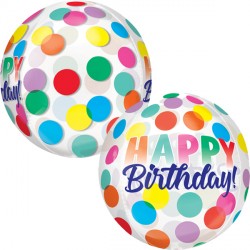 Big Dots Happy Birthday Orbz Balloon - Foil