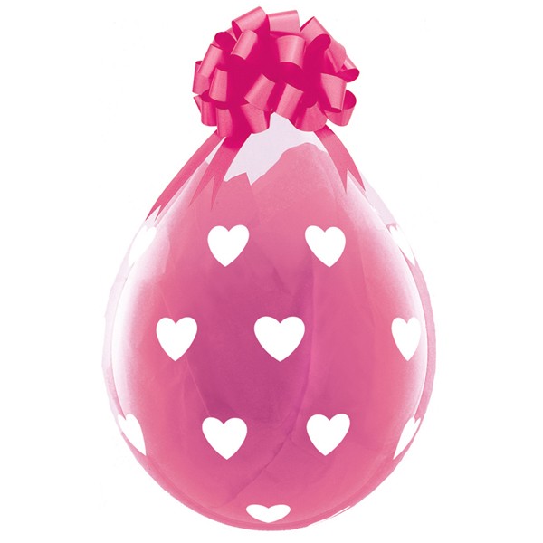 Big Hearts Balloon Diamond Clear Stuffing - 18" Latex (25ct)