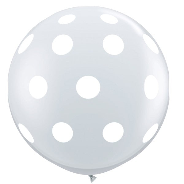 Diamond Clear Big Polka Dots-a-round Balloons -36" Latex (2ct)