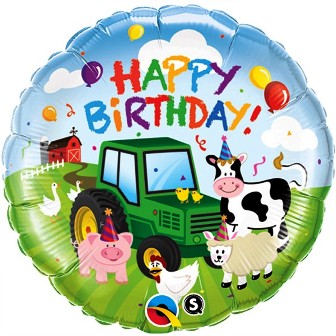 Birthday Barnyard Balloon - 18" Foil