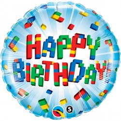 Exploding Blocks Birthday Balloon - 18" Foil