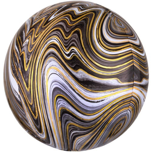 Black Marble Orbz Balloons - (15" x 16")( 1ct)