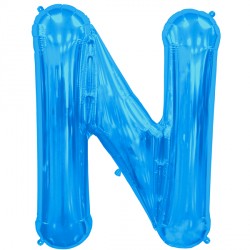 Blue Letter 'N' Balloon – 16″ Foil