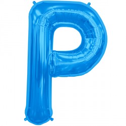 Blue Letter 'P' Balloon – 16″ Foil