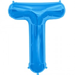 Blue Letter 'T' Balloon – 16″ Foil