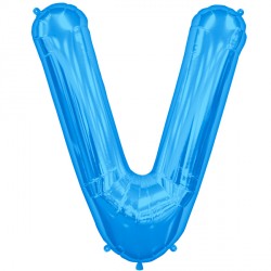 Blue Letter 'V' Balloon – 16″ Foil