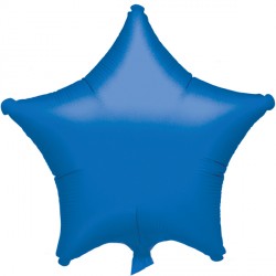 Blue Metallic Star Balloon - 18" Foil