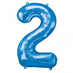 Blue Number 2 Balloon - 34" Foil