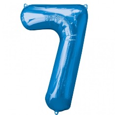 Blue Number 7 Balloon - 34" Foil
