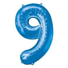 Blue Number 9 Balloon - 34″ Foil