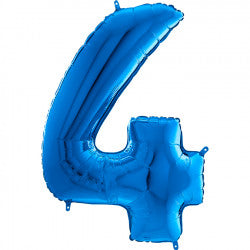 Blue Number 4 Balloon - 26" Foil