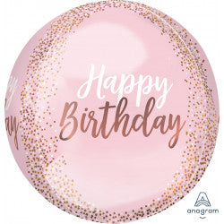 Blush Birthday Orbz Foil Balloons - (15"x 16")