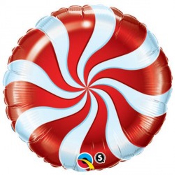 Candy Swirl Red Balloon - 18" Foil