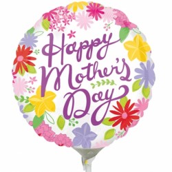 Cheerful Mother's Day Round Mini Shape Balloon - 9" Foil