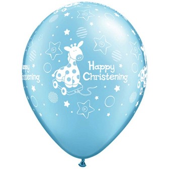 Pearl Light Blue Christening Soft Giraffe Balloons - 11" Latex (25ct)