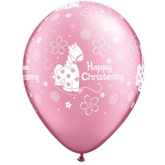 Pearl Pink Christening Soft Pony Balloons - 11" Latex (25ct)