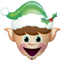 Christmas Elf Head Supershape Balloon - Foil 35"