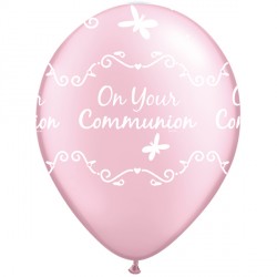 Pink Communion Butterflies Balloons - 11" Latex (25ct)