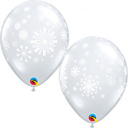 Diamond Clear Contemporary Snowflakes Balloon - 11" Latex (25ct)