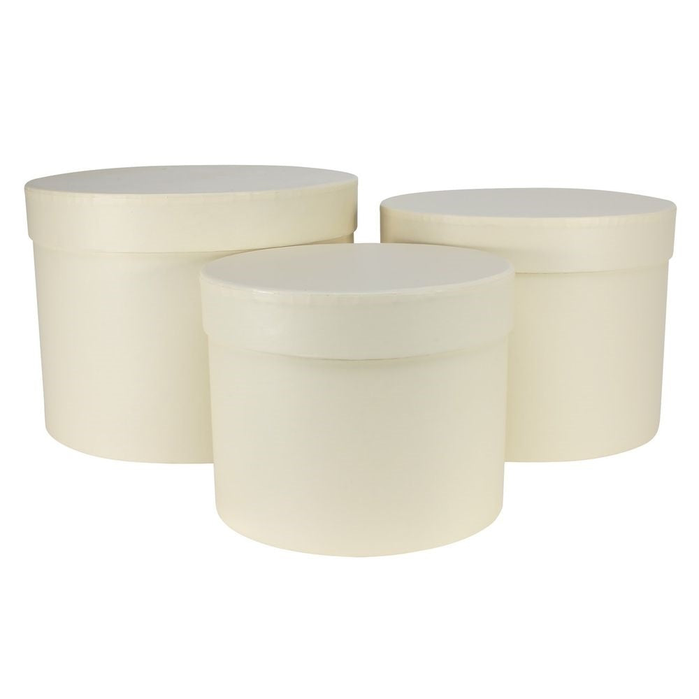 Cream Hat Box - (Set of 3)
