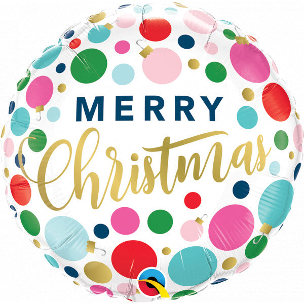DOTS & ORNAMENTS CHRISTMAS Balloon - 18" Foil
