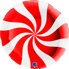 Red/White Candy Swirl - 18" Foil