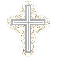 Elegant Cross SuperShape Balloon - (23 x 28) Foil