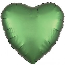 Emerald Satin Luxe Heart Balloon - 18″ Foil